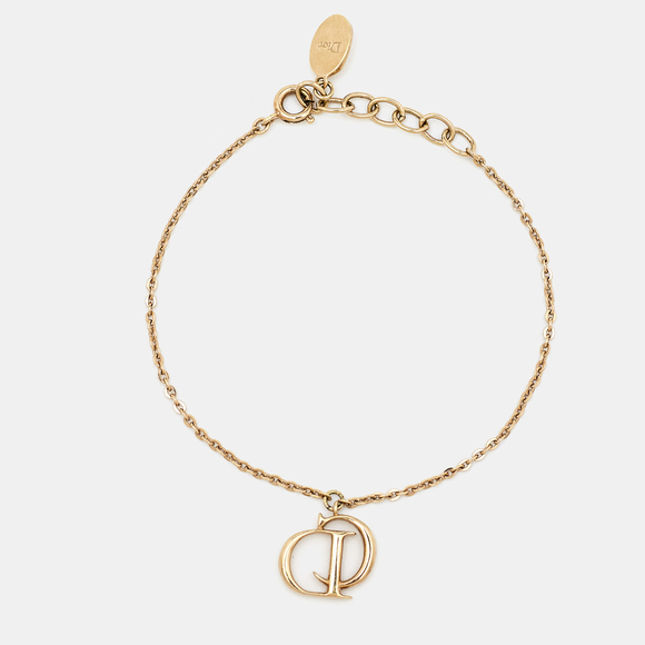 DIOR CD Crystal Charm Gold Tone Bracelet - Picture 3 of 8